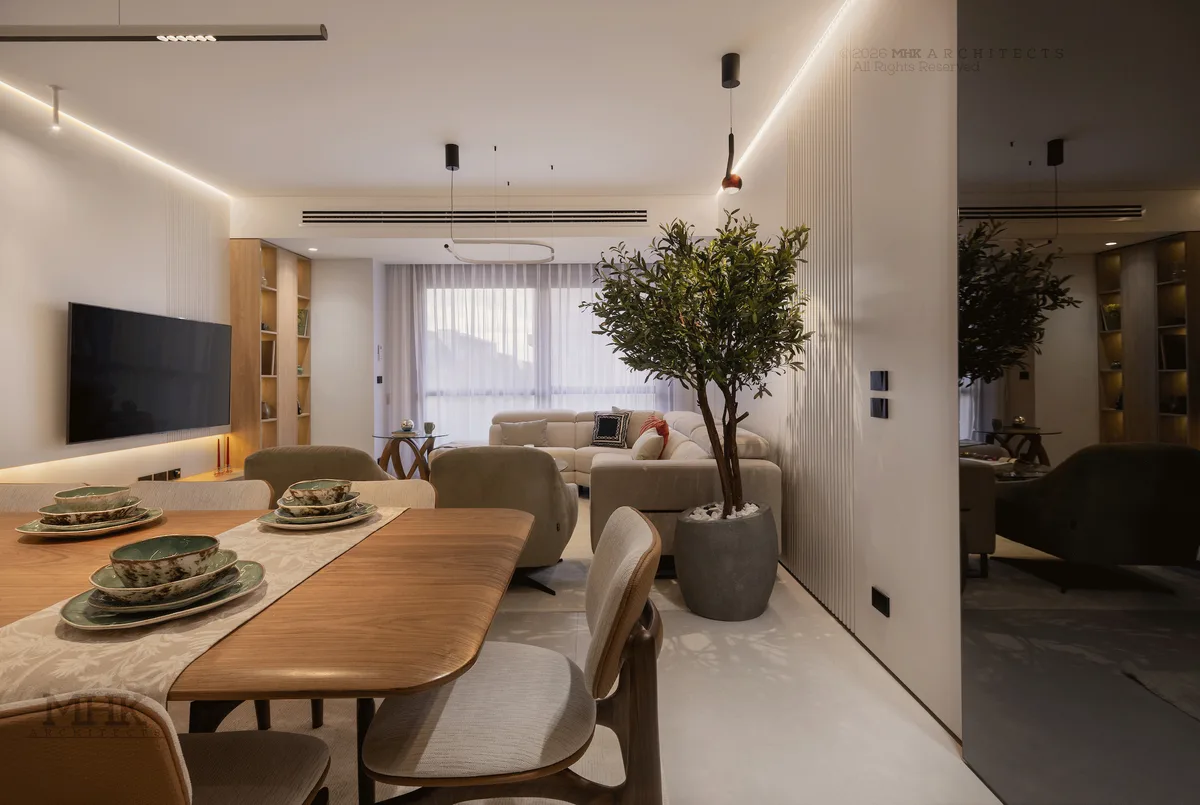 Patio Casa Project living and dining, finished interior by MHK Architects